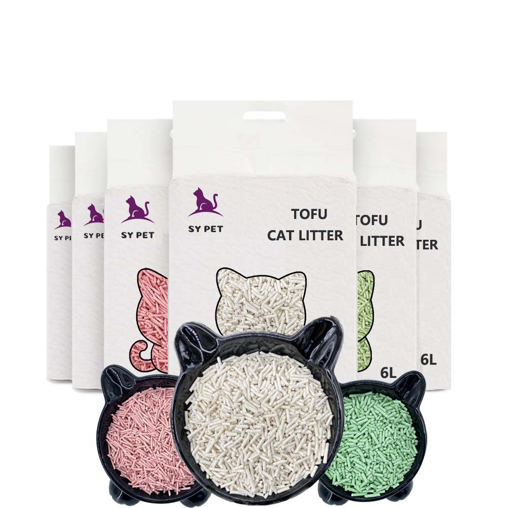oem/odm 4 colors customizable clumping clean bulk corn cob tofu cat litter nano-silver in plastic bags